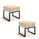 Ver imagem 2 de Puff Sala Decorativo Industrial Kit 2 Elisa Suede D03 - D’Rossi