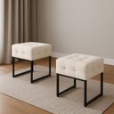Ver imagem 1 de Puff Sala Decorativo Industrial Kit 2 Elisa Suede D03 - D’Rossi
