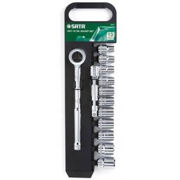 Jogo de Soquetes Sextavado 1/2" Crv com 13 Peças - St09525Sj - Sata - 1