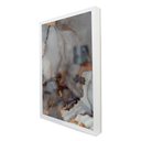Ver imagem 1 de Quadro Decorativo Caixa Alta com Vidro Abstrato Mármore Elegance Black Gray TaColado Moldura Branca