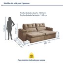 Ver imagem 4 de Sofa Retratil e Reclinavel Toronto 230cm Kc Rei de Casa Veludo Bege