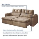 Ver mais imagens de Sofa Retratil e Reclinavel Toronto 230cm Kc Rei de Casa Veludo Bege