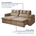 Ver imagem 7 de Sofa Retratil e Reclinavel Toronto 230cm Kc Rei de Casa Veludo Bege