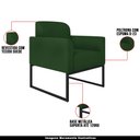 Ver imagem 7 de Conjunto Namoradeira e Poltrona Decorativa Isabella Base Industrial Suede Verde/Preto - Gran Belo