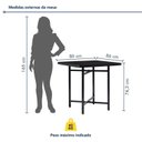 Ver imagem 3 de Mesa de Jantar Dobrável Quadrada 86x86cm com Base de Aço Pop Preto
