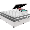 Ver imagem 1 de Cama Box Baú Branco e Colchão Berlim Molas Ensacadas Queen Probel
