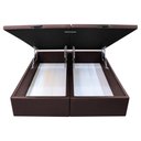 Ver imagem 3 de Base Box Baú para Cama Casal King 192x203cm Bipartido Liz S05 Sintético Marrom - Mpozenato