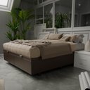 Ver imagem 2 de Base Box Baú para Cama Casal King 192x203cm Bipartido Liz S05 Sintético Marrom - Mpozenato