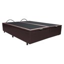 Ver imagem 1 de Base Box Baú para Cama Casal King 192x203cm Bipartido Liz S05 Sintético Marrom - Mpozenato