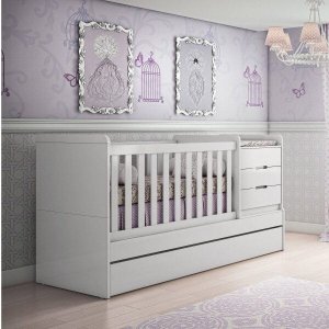 Berço Multifuncional Cléo Carolina Baby Branco 