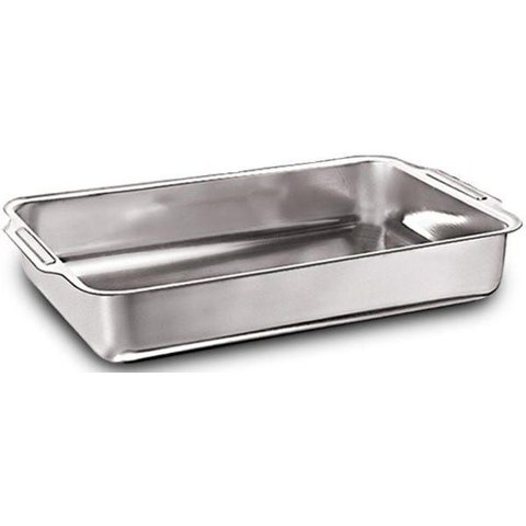 Assadeira em Alumínio Polido Retangular Alta com Abas Nº 4