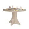 Mesa de Jantar Redonda Elisa 4 Lugares 90x90 Base em X em Mdf - Off White - 1
