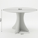 Ver imagem 4 de Mesa de Jantar Redonda Elisa 4 Lugares 90x90 Base em X em Mdf - Off White