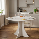 Ver imagem 1 de Mesa de Jantar Redonda Elisa 4 Lugares 90x90 Base em X em Mdf - Off White
