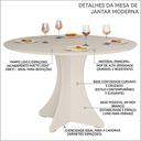 Ver imagem 2 de Mesa de Jantar Redonda Elisa 4 Lugares 90x90 Base em X em Mdf - Off White