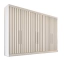Ver imagem 1 de Guarda-Roupa Casal Potente 2,50m 6 Portas Ripadas Off White Off White Europa/Mademarques
