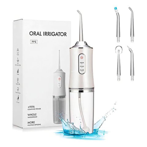 Limpador Bucal Irrigador Oral Portátil Bivolt Branco