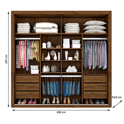 Guarda Roupa Sevilha 1 Porta com Espelho 100% Mdf Made Marcs Flex Color - 4