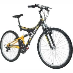 Bicicleta Aro 26 V-Brake 18 Marchas Kanguru Preto Polimet - 2 Bicicleta Aro 26 V-Brake 18 Marchas Kanguru Preto Polimet - 2