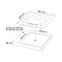 Ver imagem 3 de Cooktop Nardelli Nv5 Vidro Preto/flange Inox Bivolt