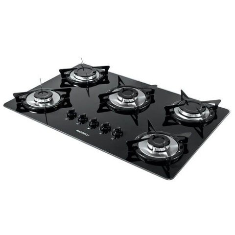 Cooktop Nardelli Nv5 Vidro Preto/flange Inox Bivolt