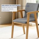 Ver imagem 6 de Kit 2 Cadeiras com Braço para Sala de Jantar Pés Madeira Maciça Flora Cinza/Cinamomo/Linho Prata