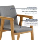 Ver imagem 4 de Kit 2 Cadeiras com Braço para Sala de Jantar Pés Madeira Maciça Flora Cinza/Cinamomo/Linho Prata