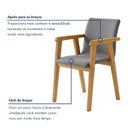 Ver imagem 5 de Kit 2 Cadeiras com Braço para Sala de Jantar Pés Madeira Maciça Flora Cinza/Cinamomo/Linho Prata