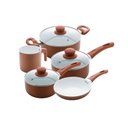 Ver imagem 1 de Conjunto de Panelas Com Revestimento Cerâmico Rosé 5 Peças Lyor