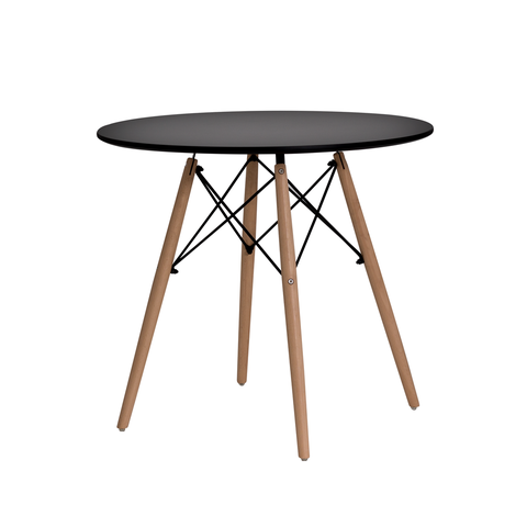 Mesa Eiffel Base Madeira Cor Preta Tampo 120cm
