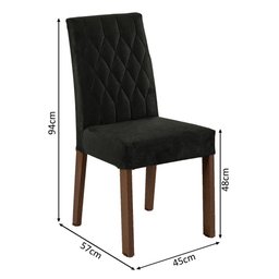 Conjunto Sala de Jantar Mesa Tampo de Madeira 8 Cadeiras Rustic/oxford Leila Madesa - 3