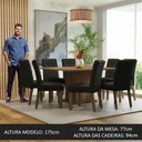 Ver imagem 5 de Conjunto Sala de Jantar Mesa Tampo de Madeira 8 Cadeiras Rustic/oxford Leila Madesa