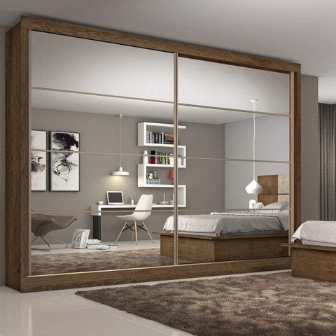 Guarda-Roupa Casal com Espelho 2 Portas 6 Gavetas Sevilha 7774 Made Marcs