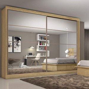 Guarda-Roupa Casal com Espelho 2 Portas 6 Gavetas Sevilha 7774 Made Marcs
