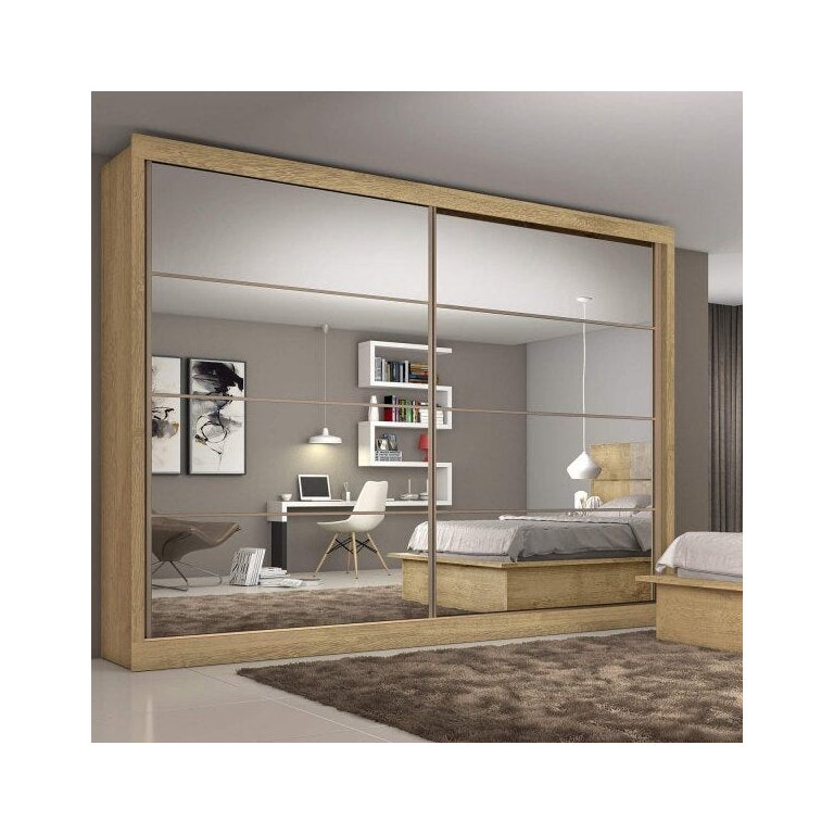 Guarda-Roupa Casal com Espelho 2 Portas 6 Gavetas Sevilha 7774 Made Marcs