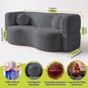 Ver imagem 4 de Sofá Cama Bolge 1,88m Xpand Tech Tecido Bouclê Cinza Escuro Cama Inbox