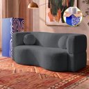 Ver imagem 1 de Sofá Cama Bolge 1,88m Xpand Tech Tecido Bouclê Cinza Escuro Cama Inbox