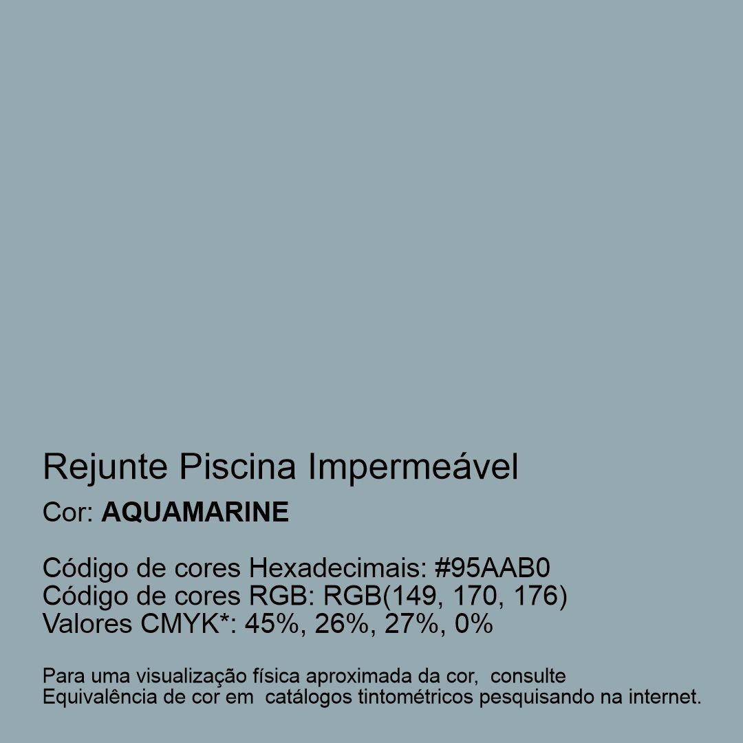 Rejunte Piscina Impermeável Cor Aquamarine 18kg - 2