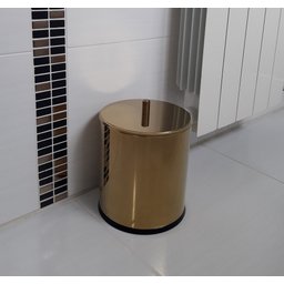 Lixeira Dourada em Aço Inox 3L para banheiro – By Fineza - 4