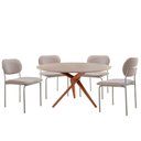Ver imagem 2 de Sala de Jantar Mesa Ballare Tampo 135cm Texturizado com 4 Cadeiras Marchezine Moderna Mobilia