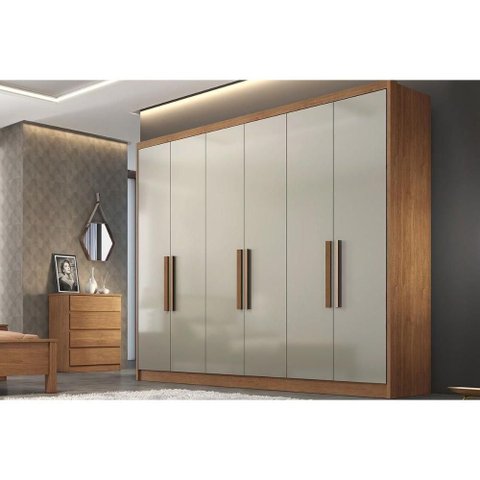 Guarda Roupa 6 Portas e 8 Gavetas Rizon-linea Plus Cumaru-fendi - Novo Horizonte