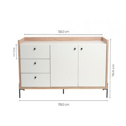 Buffet Elliot 2 Portas 3 Gavetas Bp Artea Móveis - 6