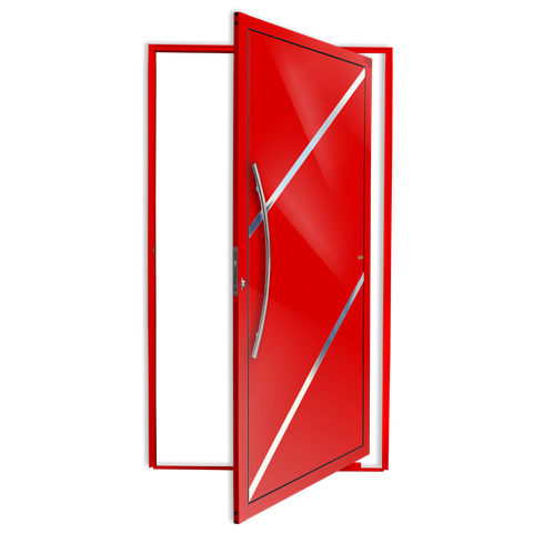 Porta Pivotante Alumínio Lambril Duna c/Puxador e.Vermelho 100 Brimak