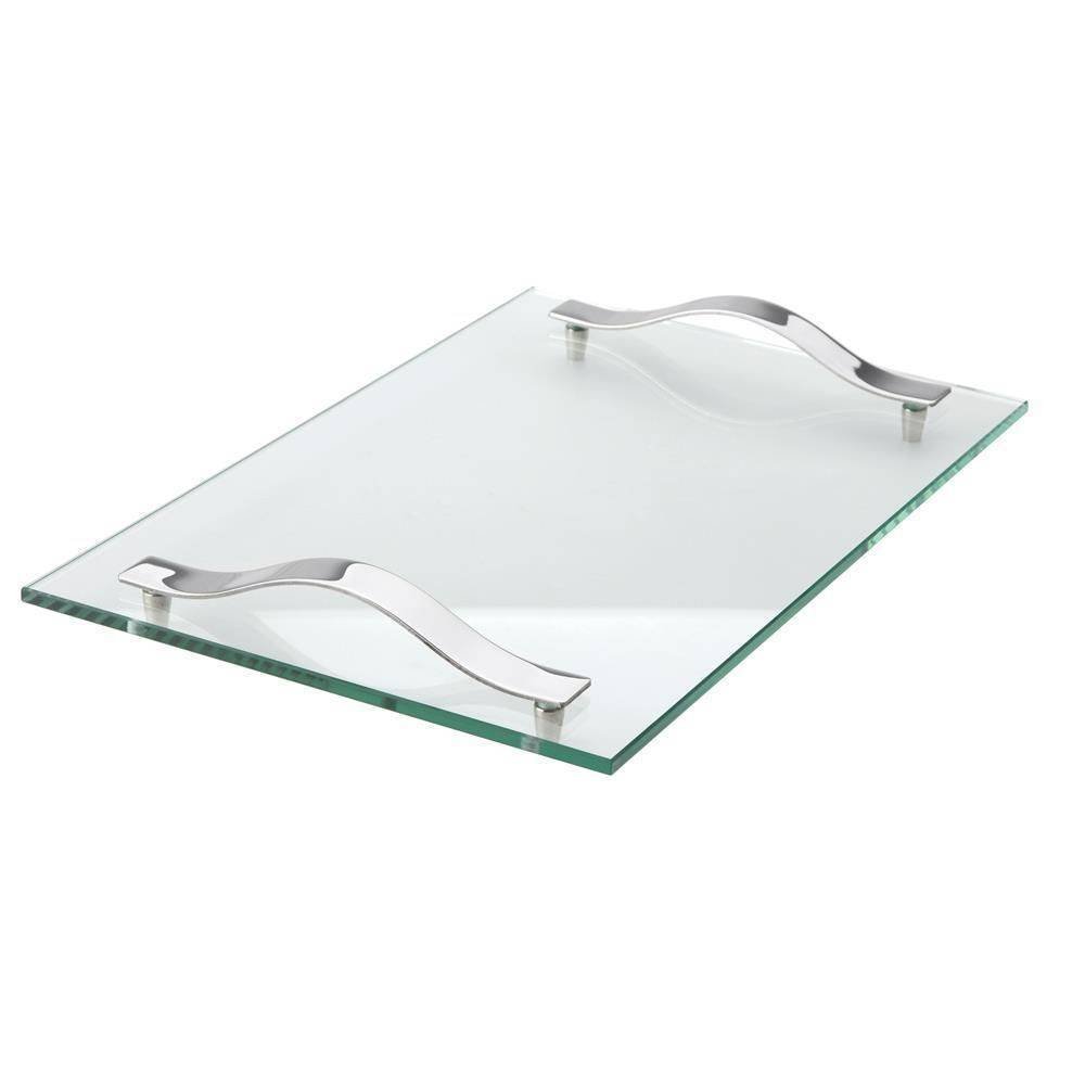 Bandeja Retangular Forma Slim Vidro Transparente 40cm - 2720