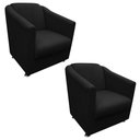 Ver imagem 1 de Kit 2 Poltronas Tilla Decorativa Escritório Suede Preto