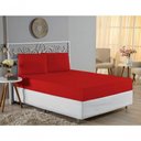 Ver imagem 4 de Jogo de Cama Casal Viúva Nobre 3 Peças Malha 100% Algodão - Vermelho