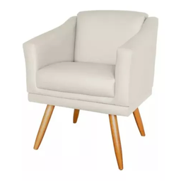 Kit 2 Poltronas para Sala Recepção Escritório Consultório Bege - 3