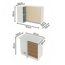 Ver imagem 4 de Kit Armário de Cozinha de Canto Reto 2 Portas e Nicho com Tampo 100% MDF Branco/Rustic/Crema Smart Madesa
