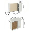 Ver imagem 5 de Kit Armário de Cozinha de Canto Reto 2 Portas e Nicho com Tampo 100% MDF Branco/Rustic/Crema Smart Madesa