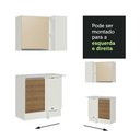 Ver mais imagens de Kit Armário de Cozinha de Canto Reto 2 Portas e Nicho com Tampo 100% MDF Branco/Rustic/Crema Smart Madesa